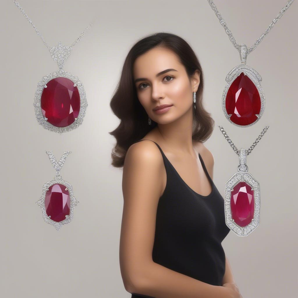 Chọn mặt dây chuyền đá ruby hồng phù hợp với màu da và phong cách.