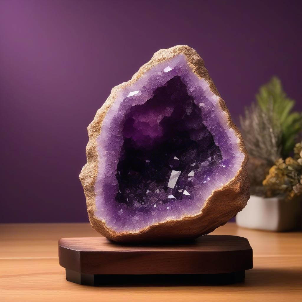 Đá quý Amethyst tím thủy chung cho tháng 2