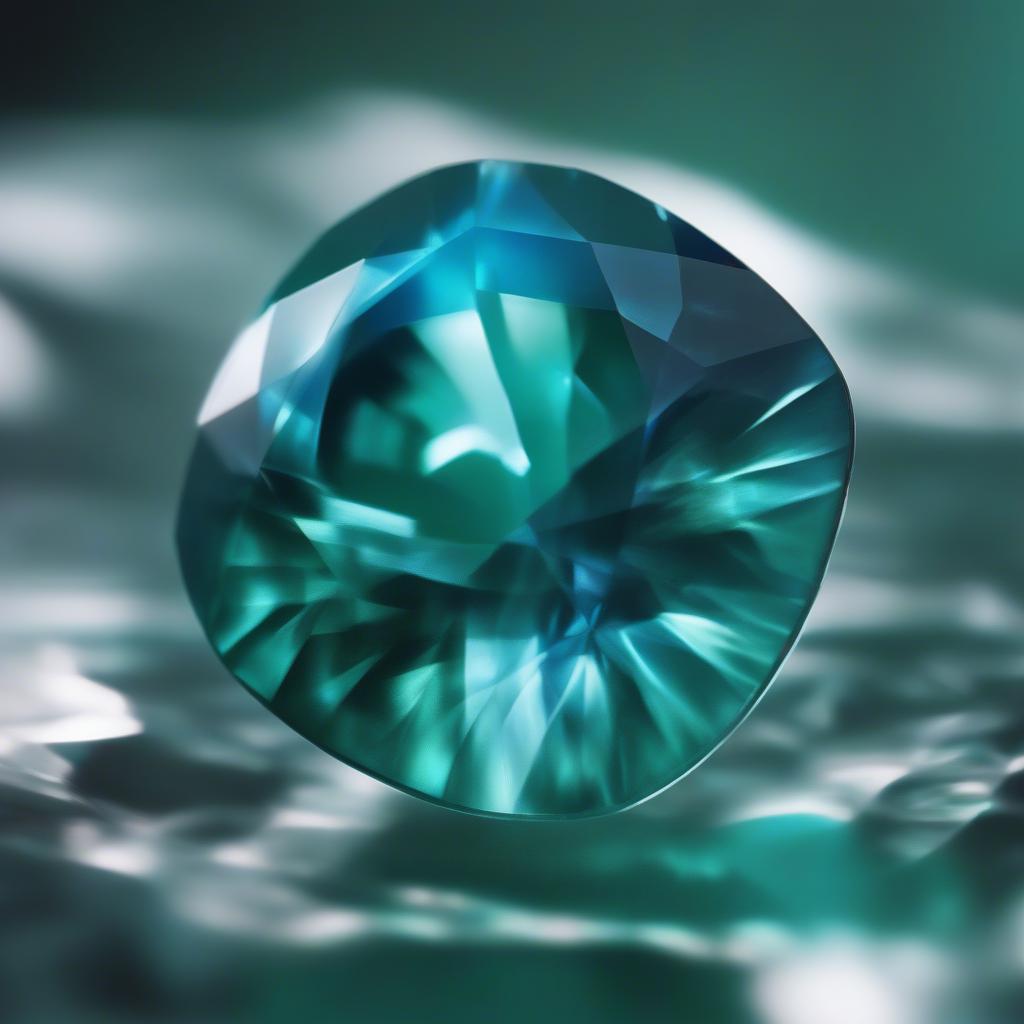 Đá quý màu xanh lấp lánh, có thể là Sapphire hoặc Emerald