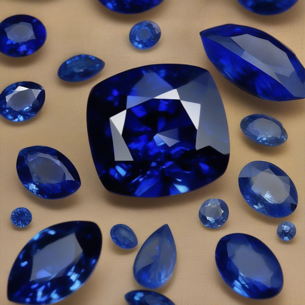 Hình ảnh Đá Sapphire Xanh Tự Nhiên Việt Nam