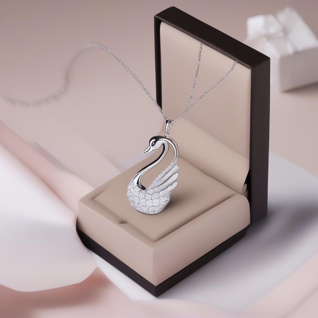 Dây chuyền mặt thiên nga Swarovski là món quà ý nghĩa, thể hiện tình yêu và lời chúc tốt đẹp.