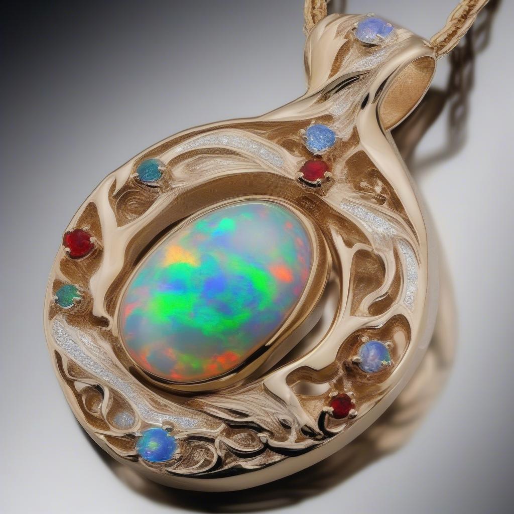 Mặt Dây Chuyền Nam Tuổi Ngọ Đá Opal