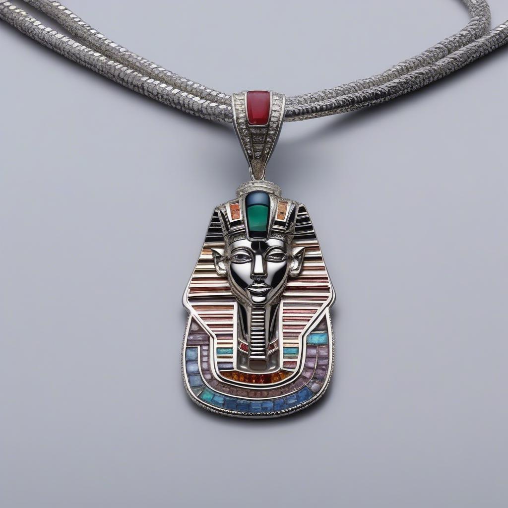 Mặt Dây Chuyền Pharaoh Bạc Đính Đá Quý