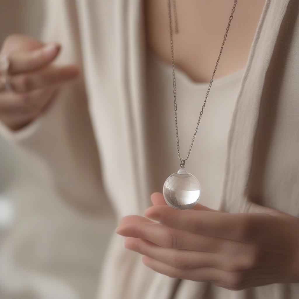 Mặt Dây Chuyền Quả Cầu Thạch Anh