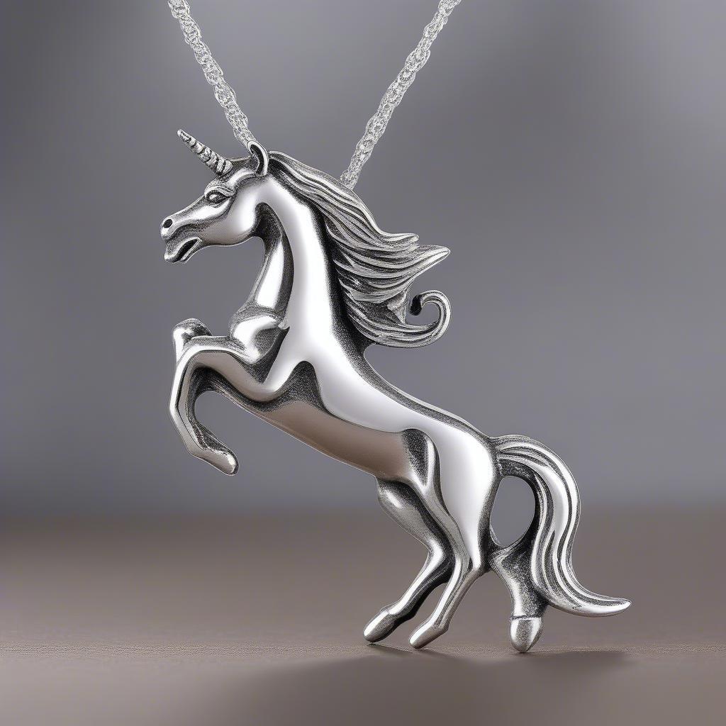 Mặt Dây Chuyền Unicorn Bạc