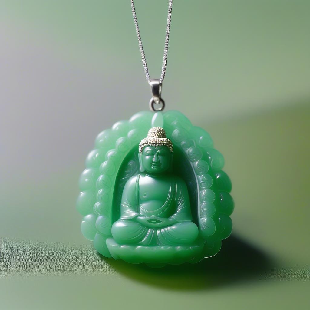 Mặt Dây Chuyền Vesak Đá Ngọc Bích