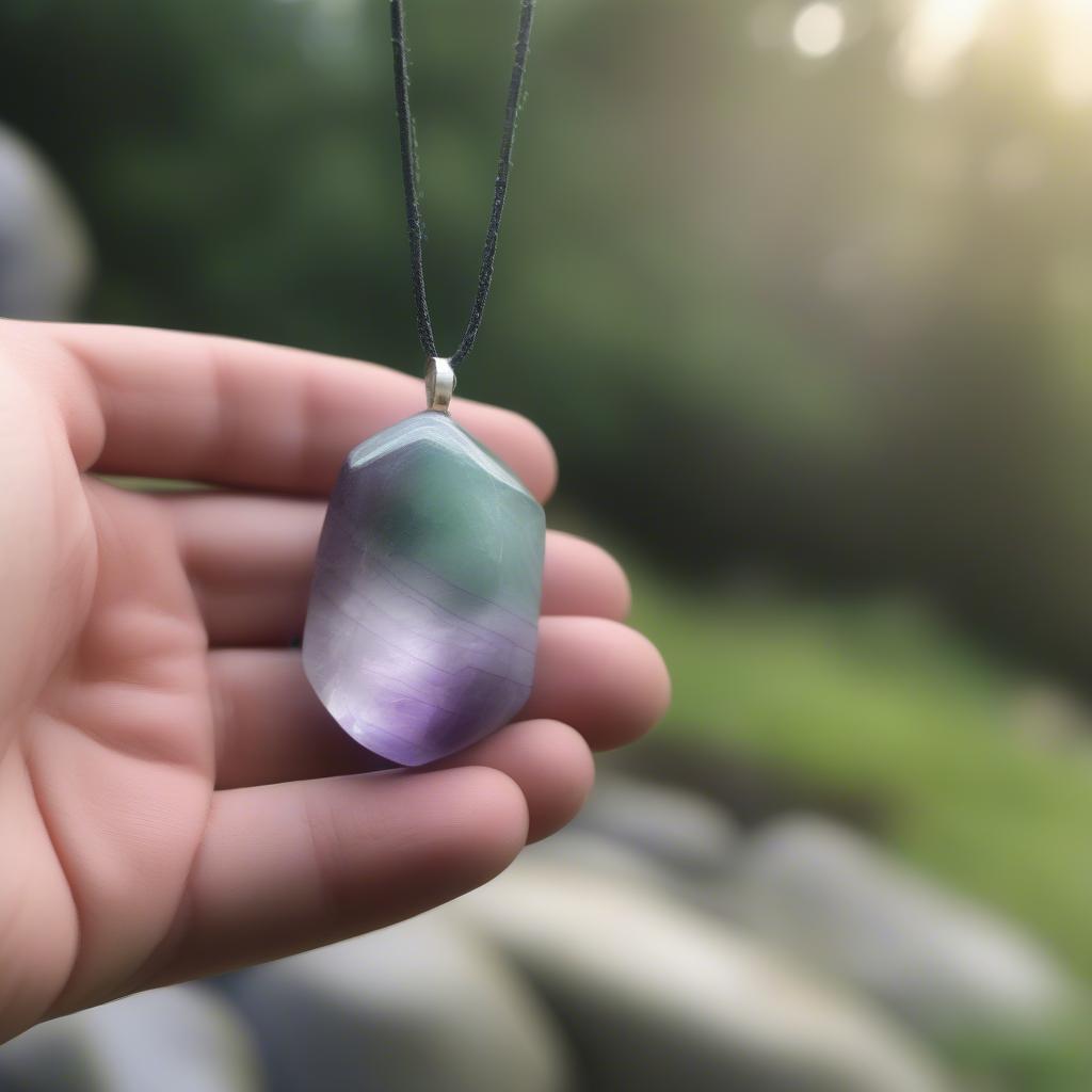 Mặt dây đá Fluorite và công dụng phong thủy