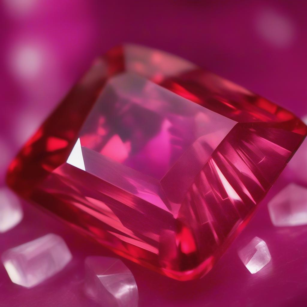 Hình ảnh viên đá Red Beryl với màu đỏ rực rỡ