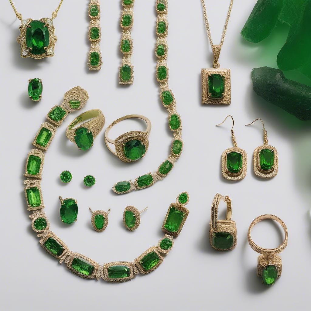 Các loại trang sức bằng đá quý diopside