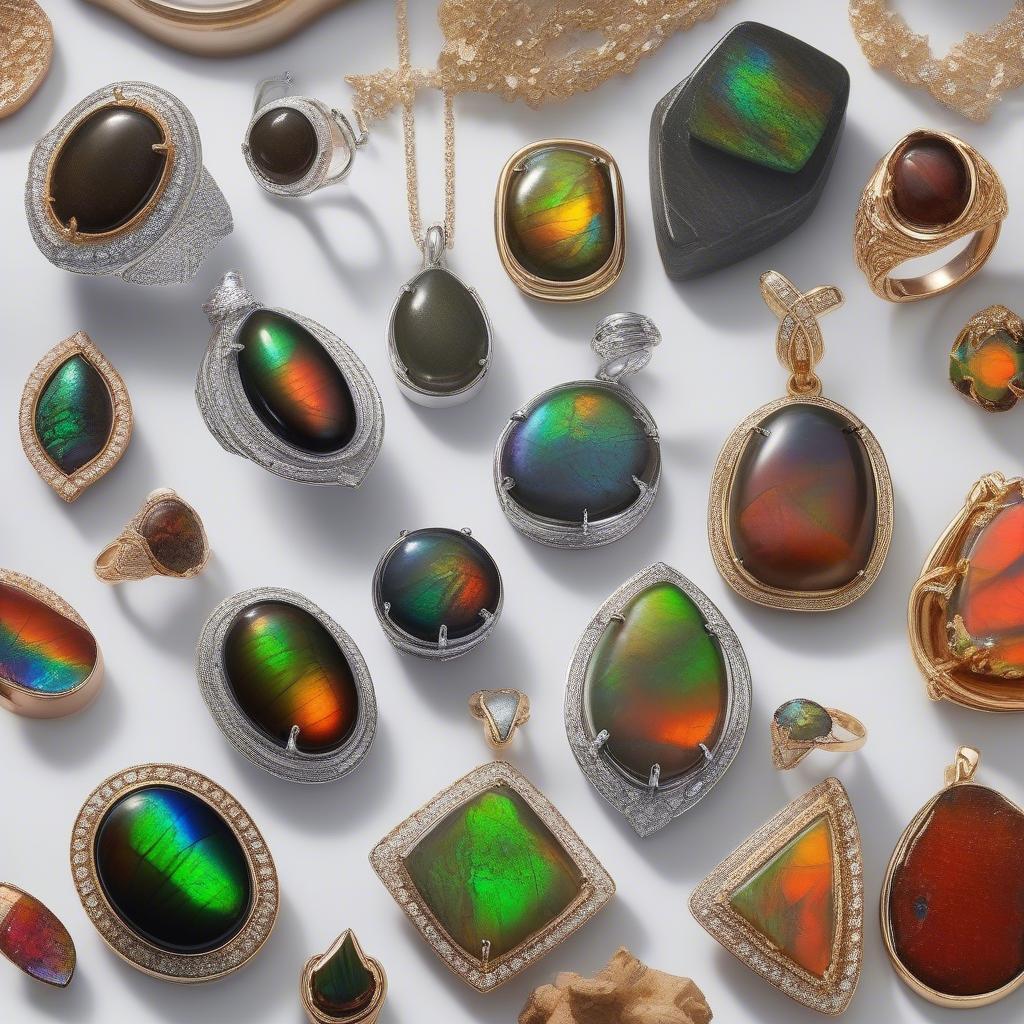 Đá quý Ammolite trong trang sức phong thủy