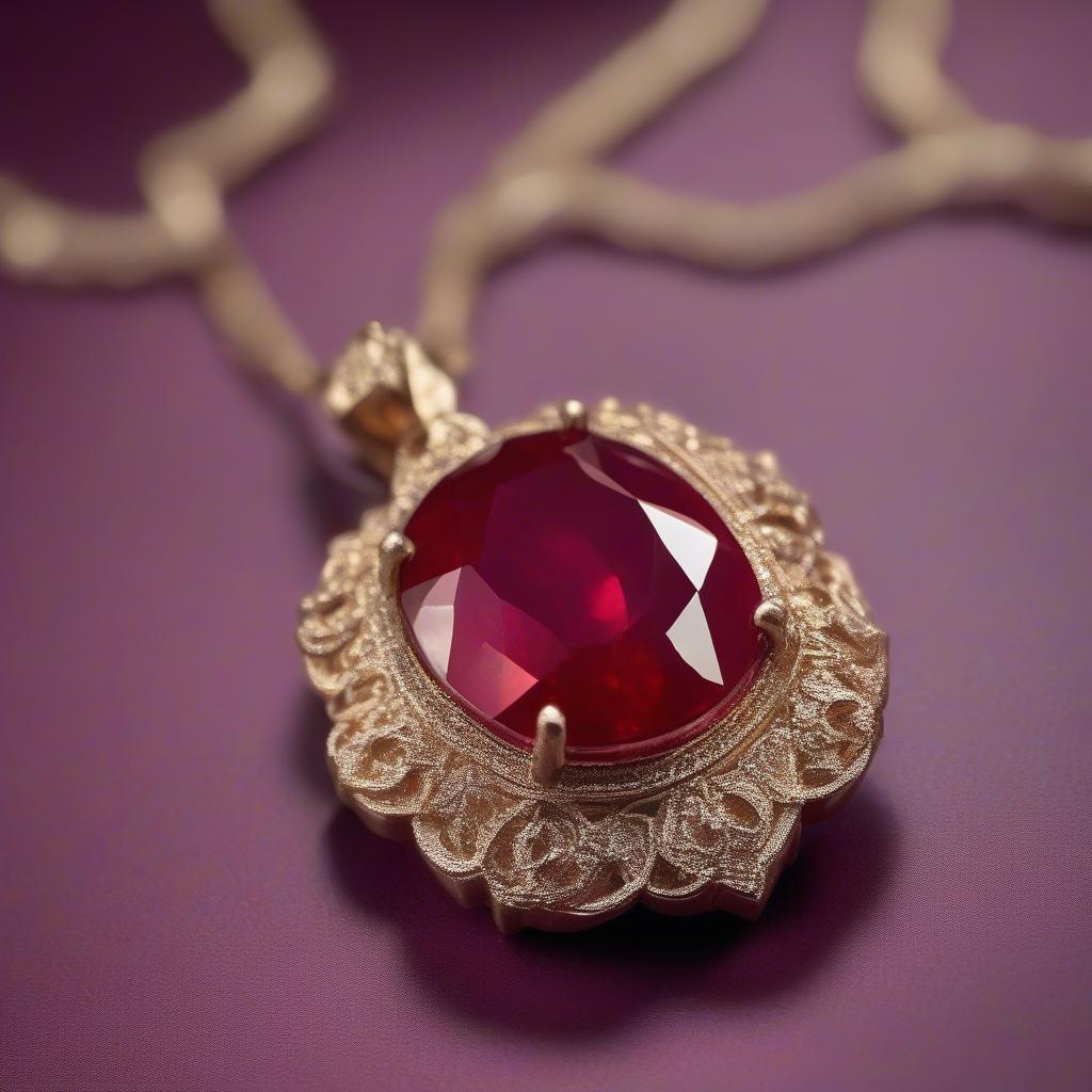 Mặt dây chuyền đá ruby phong thủy thu hút năng lượng tích cực