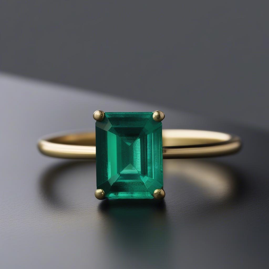 Nhẫn Đá Quý Emerald Xanh Lá Cây Quý Phái