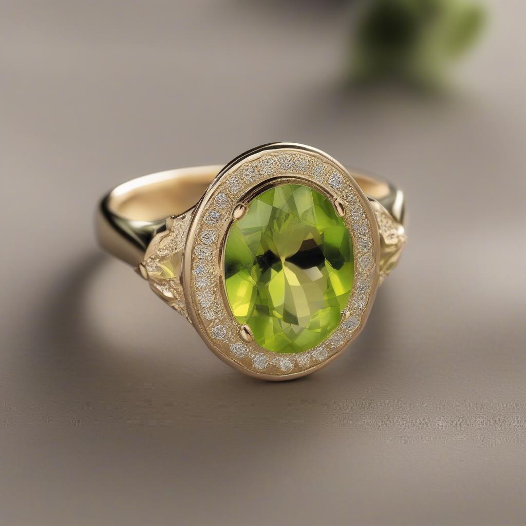 Nhẫn đá quý Peridot sang trọng