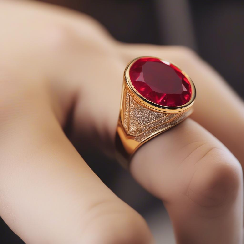 Nhẫn Nam Tỳ Hưu Đá Ruby