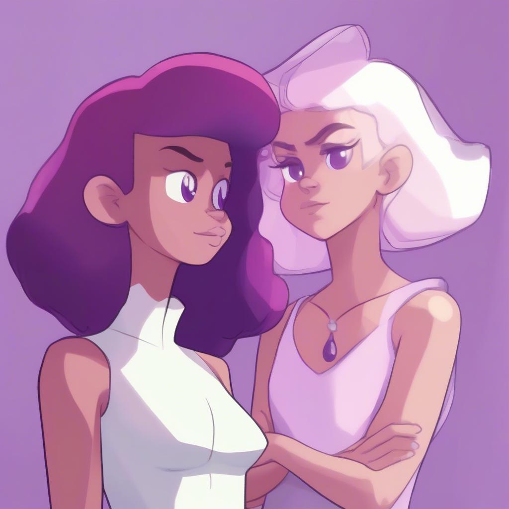 Hình ảnh Pearl và Amethyst trong Steven Universe