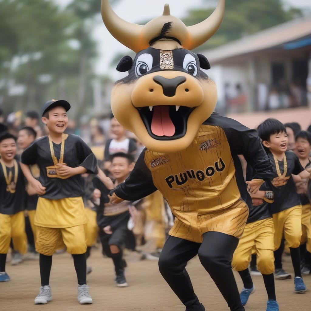 Trải nghiệm của nhân vật đóng mascot linh vật Hanoi Buffaloes.