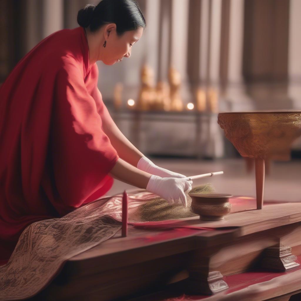 Vệ sinh bàn thờ đúng cách
